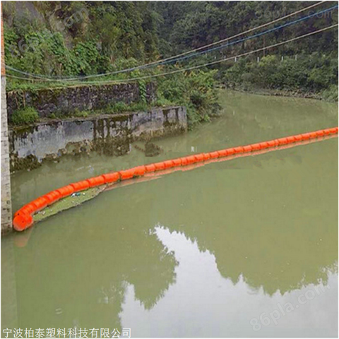 河道垃圾油污拦截浮体手动串联圆柱形浮体