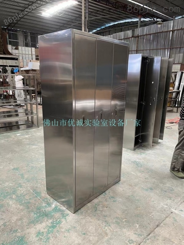 广州钢制柜不锈钢层架带锁无尘储物柜厂家