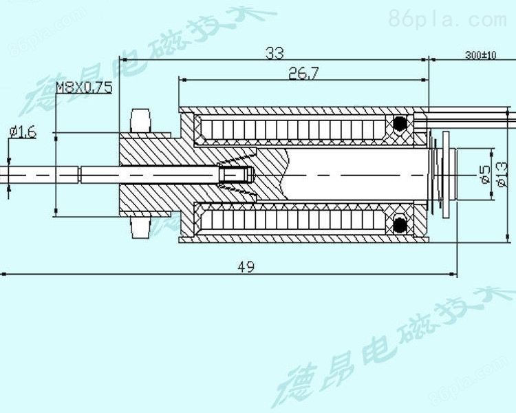 1-5毫米行程推拉式圆管电磁铁DO1325